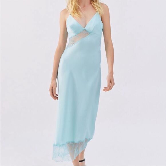 UO Rose Satin Maxi Dress - Picture 1 of 9